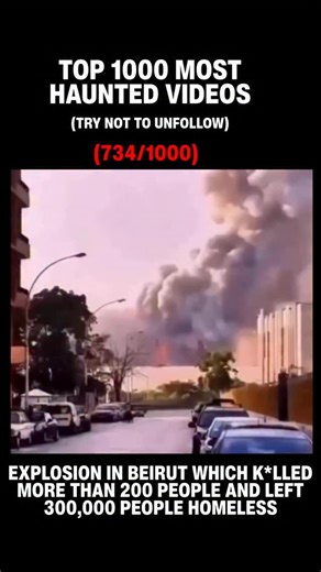 Haunted Footage on Instagram: "On 4 August 2020, Beirut was shattered by one of the largest non-nuclear explosions ever recorded. A fire inside Warehouse 12 at the Port of Beirut ignited 2,750 tonnes of ammonium nitrate that had been improperly stored there for nearly seven years, creating a blast equivalent to a small earthquake and sending a towering shockwave across the city. The explosion killed more than 200 people, injured over 6,000, and left around 300,000 residents homeless in a matter