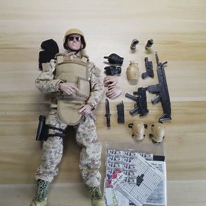 12 inch Military Soldiers Realistic Special Forces Army Man Action Figures Play Set with Accessories Collection (NB05- Flying Tigers Team)