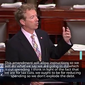 It's Vote-o-Rama night on the budget. This amendment will allow instructions so we will do what we say we are going to do which is cut spending. I think in light of the fact that we are for tax cuts, we ought to be for reducing spending so we don't explode the debt. | Senator Rand Paul
