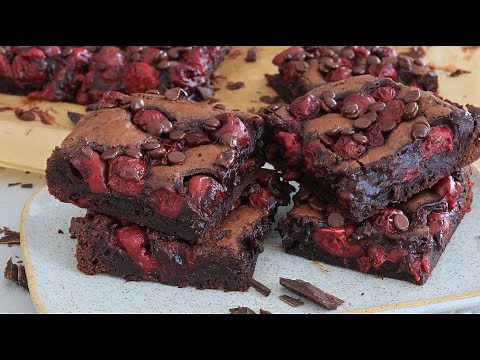 Super leckere Brownies mit Kirschen I Fudge Brownie