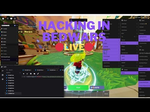 🔴Hacking in Roblox Bedwars Live!!🔴