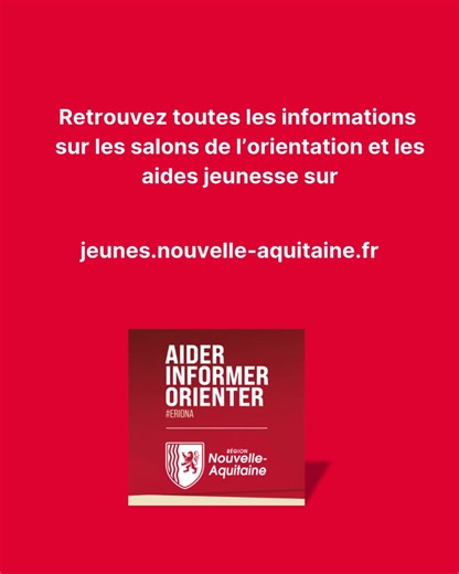 [#Orientation] Trouvez votre voie après le bac !🎓 Lycéen en première et terminale, étudiant ? Le salon Infosup Agen vous accompagne pour choisir vos études, explorer 500 formations et rencontrer des pros de l’orientation. Plus de 135 établissements (écoles, universités, prépas) vous guident vers votre projet pro, alors préparez votre visite dès maintenant ! 📍 Parc des Expositions d’Agen (Agen Agora) 📅 Du 15 au 17 janvier 2026 🔗 Pour plus d'informations : https://jeunes.nouvelle-aquitaine.fr/
