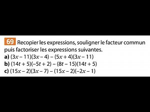 Seconde Calcul Littéral, Factorisation, Exercice 6 : Factoriser avec des parenthèses 2