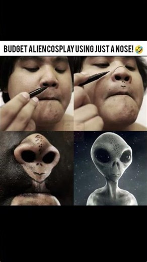Budget Alien Cosplay Using Just a Nose! 🤣#BudgetCosplay #AlienCosplay #FunnyCosplay #DIYCosplay