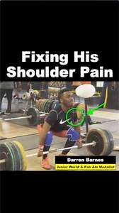 Darren @darrenbarnes56 is an elite weightlifter who had been dealing with left shoulder pain for months – after this lift, it got so bad he couldn’t even go over 50 kg without feeling pain. If we slow down a clean where he could feel pain from a back view, you can see on the turnover reception his left shoulder blade isn’t as swung open as the right.📝 . This shoulder blade motion, called upward rotation, is created in part by the serratus anterior muscle. As the arm rises to receive a clean or 