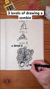 Zombie drawing tutorial from easy to difficult. What level are you? #howtodraw #zombie #arttips