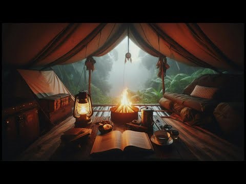 Rain Falling on Tent in Peaceful Forest Ambience 🌧️🌲