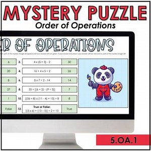 Order of Operations Digital Mystery Puzzle Pixel Art | 5.OA.1