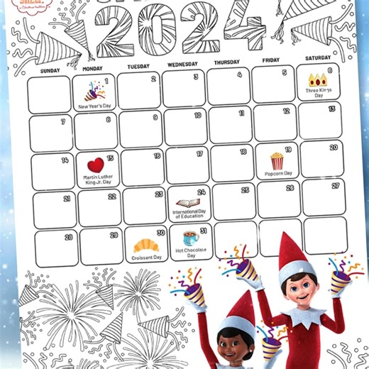 1.7K views · 64 reactions | Start the year off with a burst of creativity and download our January printable calendar from Pinterest: https://bit.ly/48cdTlO  | The Elf on the Shelf | Facebook