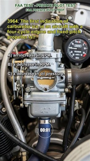 FAA PRIVATE PILOT Q3964 Carburetor Ice #privatepilot #shorts #exams #test