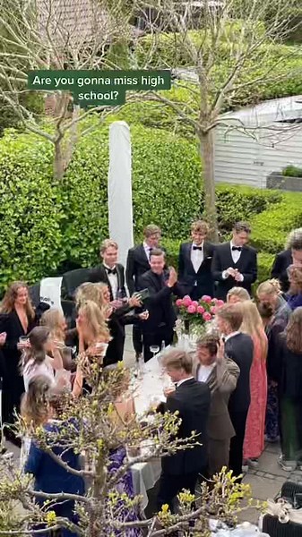 Graduation Celebration Gathering in a Beautiful Garden