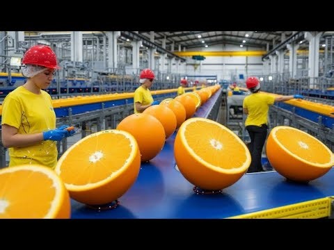 Inside a Modern Orange Processing Plant: From Fresh Oranges to Crystal-Clear Juice (Full Process)