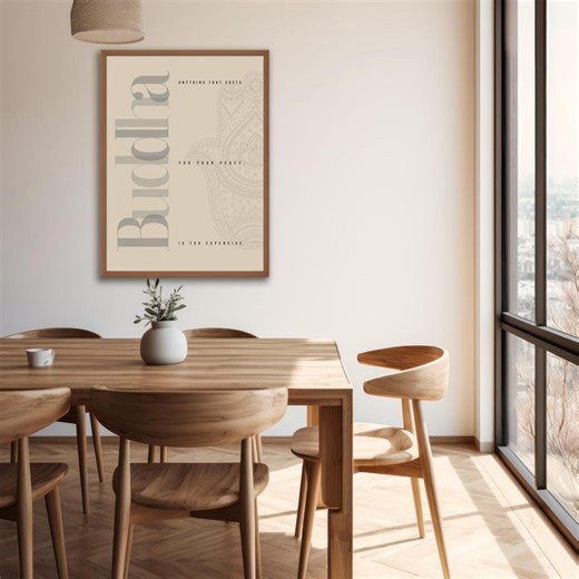 Minimalist Buddha Line Art Poster: Asian Wall Decor (digital Download) - Etsy