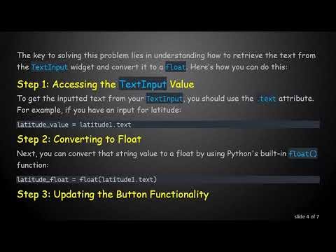 How to Convert a TextInput to a float in Kivy for MapView Usage
