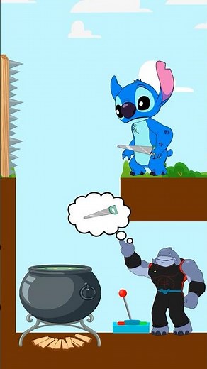 POV Challenge: Help Stitch Punish Captain Gantu ?! 👍 #stitch #animation #funny