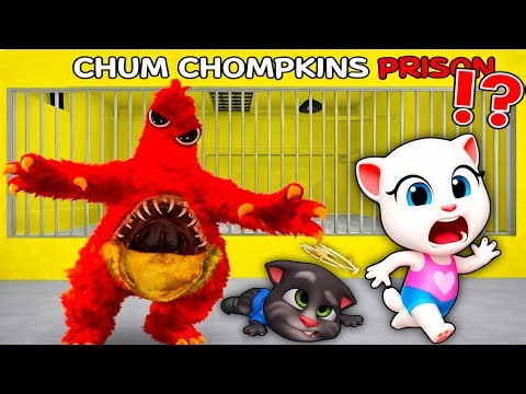 Talking Angela plays: Chum Chomkin's Prison Run Roblox - My Talking Tom and Friends #angela #roblox