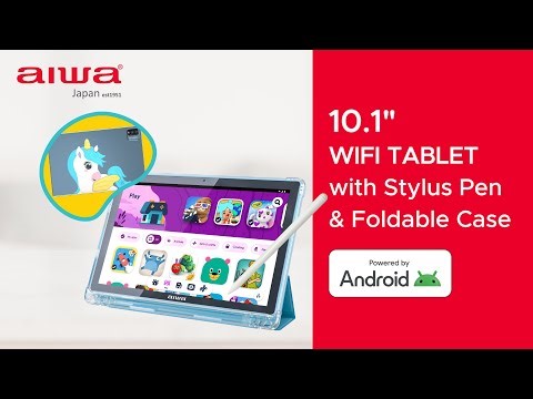 Aiwa 10" Wifi Tablet with Stylus Pen & Foldable Case AW-BPNY
