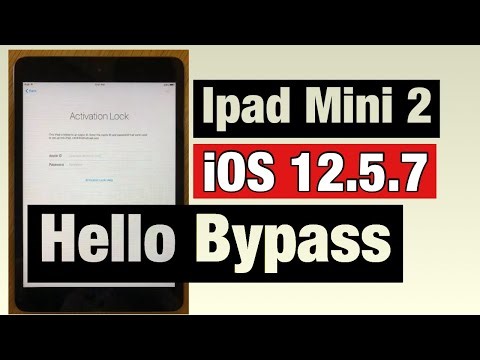 IPAD MINI 2 IOS 12.5.7 HELLO BYPASS FREE WITH JAILBREAK METHOD