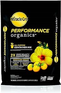Miracle-GRO Performance Organics All Purpose Container Mix, 16 qt. - Organic, All Natural Plant Soil - Feed for up to 3 Months - All-Purpose Formula for Vegetables, Flowers and Herbs