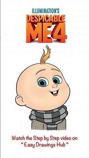 How to draw Felonious Gru Jr. from Despicable Me 4 - Easy Tutorial