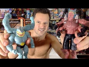 Tomy Pokémon Machamp vs Mattel WWE Mutant Brock Lesnar Action Figure Unboxing Review Shirtless