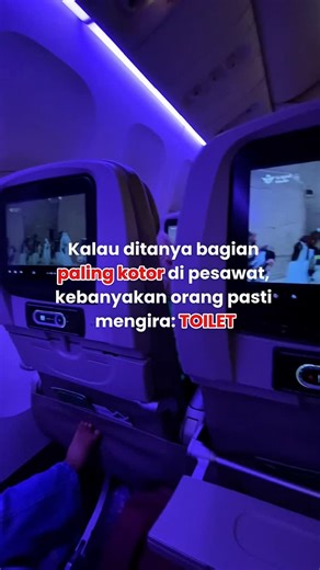 Dunia Lidya on Instagram: "⚠️Yang paling kotor justru meja lipat di depan kursi kamu itu. KOK BISA??! Dalam beberapa tes lab, meja lipat di pesawat ditemukan punya jumlah bakteri 8x lebih banyak daripada tombol flush di toilet. Sedangkan toilet dibersihkan setiap pesawat mendarat. Sementara meja lipat yang jumlahnya ratusan itu, Dipakai buat makan, senderan kepala, ganti popok, sampai gunting kuku, bahkan jika mabuk udara meja ini juga terkadang kecipratan muntah😣 dan baru dilap kalau "TERLIHAT