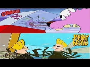 Courage the Cowardly Dog and Johnny Bravo: Courage and Johnny Bravo turn into flies