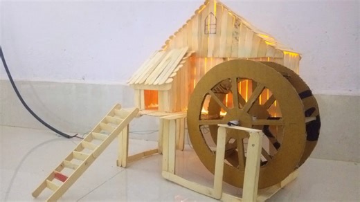 DIY water turbine house school science project