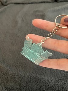 Crown Handmade Epoxy Resin Keyring, Large, Translucent Green - Etsy