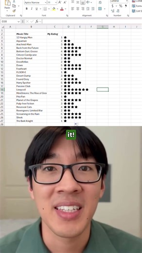 Automatic ⭐ ratings in Excel?!