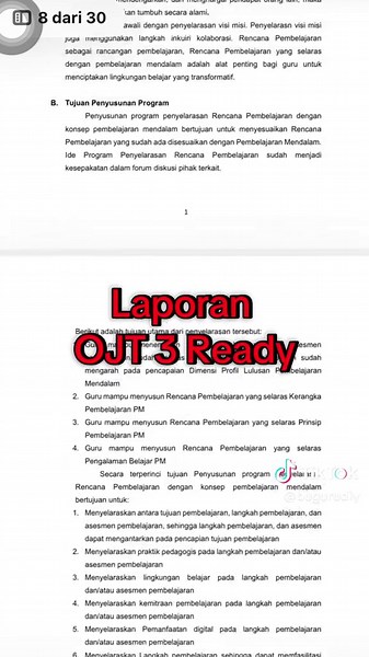 Laporan OJT 3 Siap untuk Diperoleh