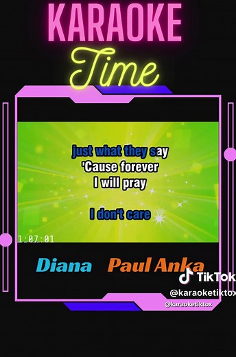 DIANA (KARAOKE) - Paul Anka #karaoke #karaoketiktok #longervideos #fyp #50s #diana #paulanka