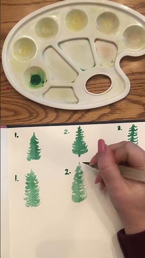 Watercolor Evergreen Trees- three different ways!