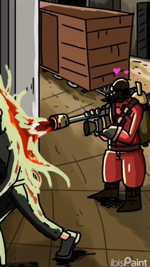 I drew Pyro from TF2 inspired by your comments! #shots #tf2 #art