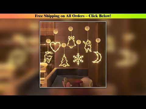 Christmas Ornaments Hanging LED Lights Bedroom Decoration Christmas Decorations Home Window Glass