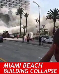 34K views · 239 reactions | MIAMI BEACH BUILDING COLLAPSE- Here's dramatic video of the moment when a building unexpectedly collapsed this morning in Miami Beach. The building, located at 5775 Collins Avenue had a permit to be demolished, not imploded. It is not clear what the cause of the collapse was. One person was found injured and brought to Jackson Memorial Hospital. Rescue crews will be deploying dogs to search the debris in case other people were trapped. | Crazy, Florida | Facebook