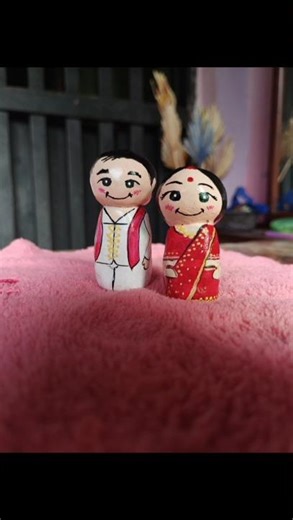 How to make doll with clay# Bride and groom making with clay🎎# clay art#shortsvideo