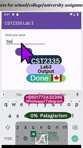 Student Work (Lab) | CST2335 Lab 3 output Android Activity Lifecycle | Algonquin College