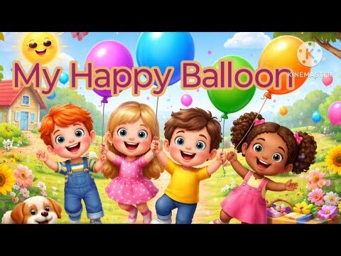 My Happy Balloon| ukg class Rhyme with actions and lyrics | ‪@monaaz.123‬ | English learning Rhyme
