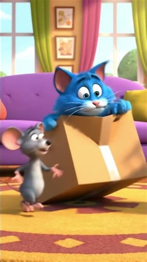 Dramatic Blue Cat vs Smart Mouse | Funny Animation Cartoon Story #shorts #animation #cat #mouse #ai