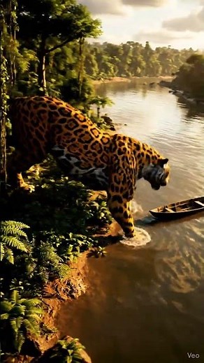 The world's largest jaguar captured on camera in the Amazon! 😱🌳#AmazonDiscovery #GiantBeast