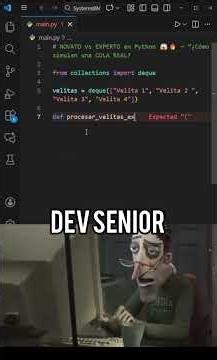 NOVATO vs EXPERTO en Python🔥 ¿Cómo simulan una cola real (FIFO)? #pypシ #python #coding #dev