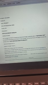 Subject: Life skillsGrade: 6Task: PROJECTDate: 08 Septemb... | Filo