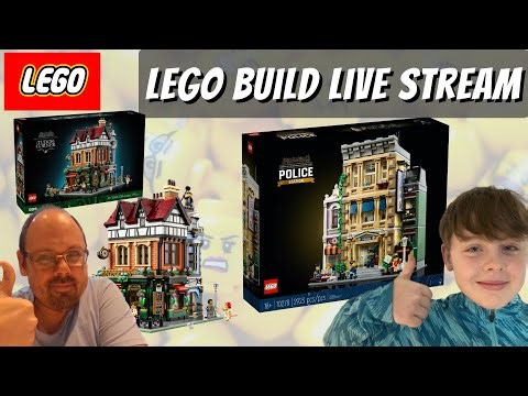 Duo Lego Modular Live Builds - Police Station & Tudor Corner