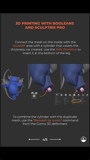 ZBrush Tip – 3D Printing with Booleans & Sculptris Pro 🔥