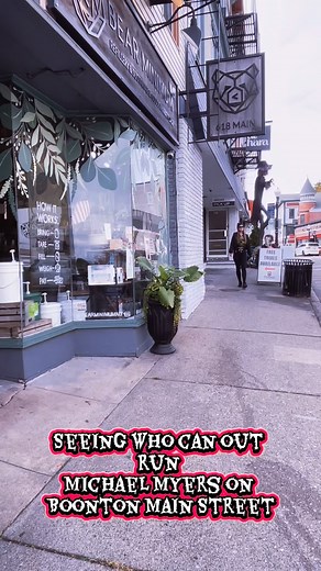 2.5K views · 276 reactions | Boonton Main Street turned into a full cardio test seeing who could outrun Michael Myers. Turns out pumpkin spice doesn’t make you faster…or does it? #discoverboonton #boontonmainstreet #michaelmyers #jasonvoorhees #ghostface #halloween #explorenj | Boonton Main Street | Facebook