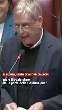 On the security bill, Cuperlo quotes Cetto La Qualunque: "If you repatriate three migrants, you'l...