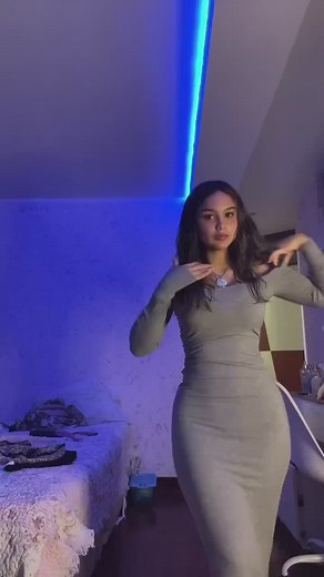 Dancin' in the New Dress! - Brunette in Thong Dancing