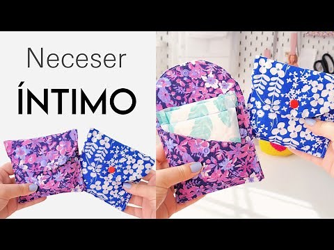 🌿 Cómo hacer un NECESER ÍNTIMO (para bolso) de tela paso a paso || CARTERAS DE TELA