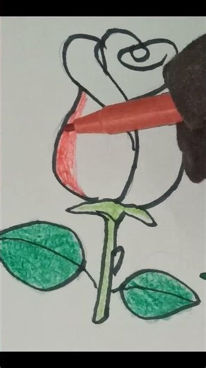 How To Draw A Simple Quick Rose. Realy Cute Drawing Tutorial#drawingmeme #drawing4kids #drawing.